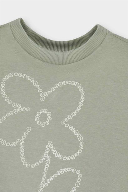 T-shirt à col rond imprimé fleurs pour bébé fille