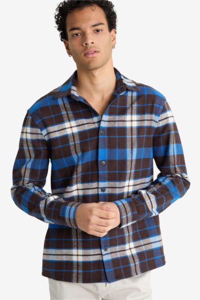 Regular Fit Polo Collar Lumberjack Long Sleeve Shirt