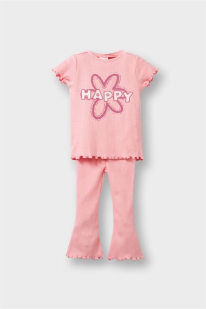 Baby Girl Floral Ribbed Camisole 2 Piece Set