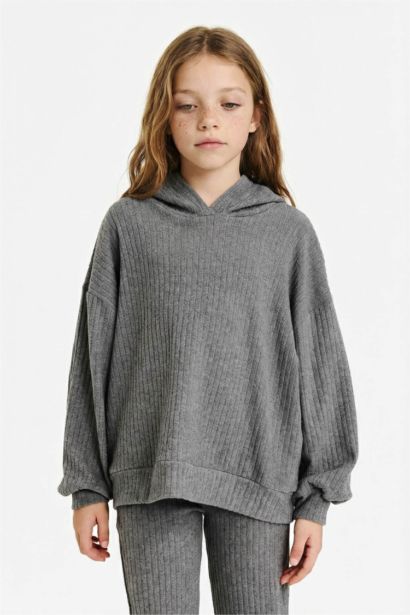 2'li Takım Kapüşonlu Sweatshirt Eşofman Altı Kız Çocuk