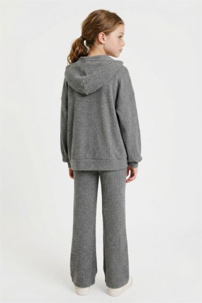 2'li Takım Kapüşonlu Sweatshirt Eşofman Altı Kız Çocuk