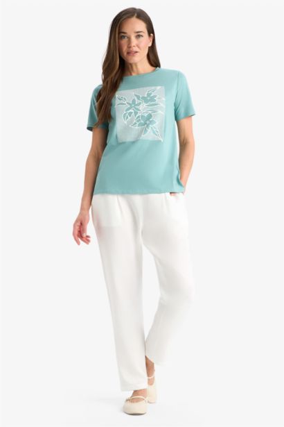 تيشيرت نص ردن قصة عادية بياخة مستديرة