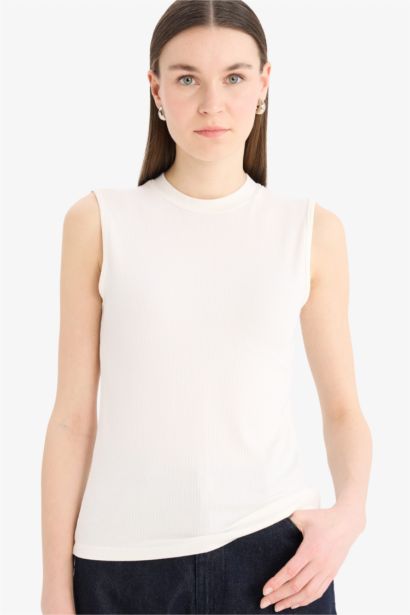 Regular Fit Fitilli Kaşkorse Basic Düz Kolsuz Tesettür Tunik