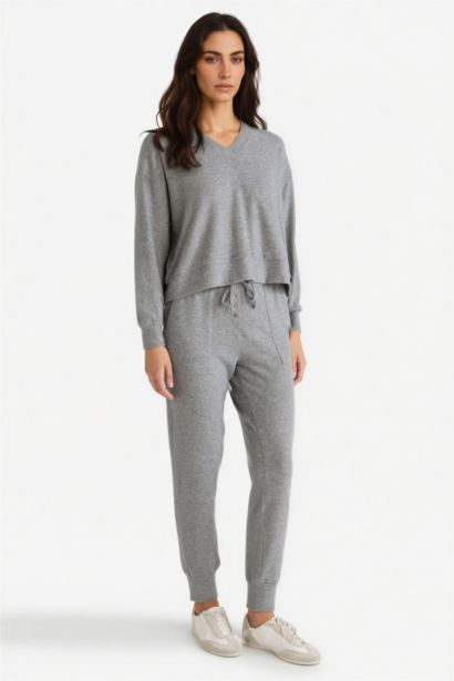 Fall in Love Regular Fit Velour Top Bottoms 2 Piece Pajama Set