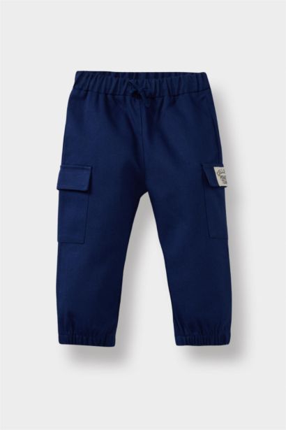 بنطلون كارجو اولادي جبردين بخصر مطاطي بجيب