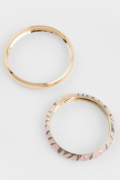 Woman 2 Piece Golden Bracelets