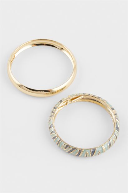 Lot de 2 Bracelets dorés pour femme