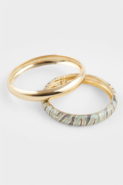 Lot de 2 Bracelets dorés pour femme