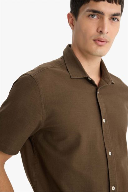 Regular Fit Polo Neck Cotton Short Sleeve Shirt
