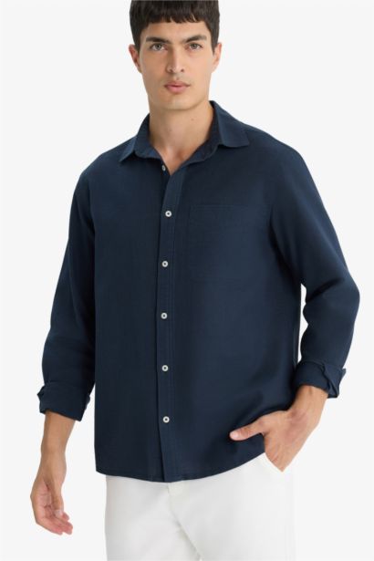 поло жаға мақта Ұзын жеңді көйлек