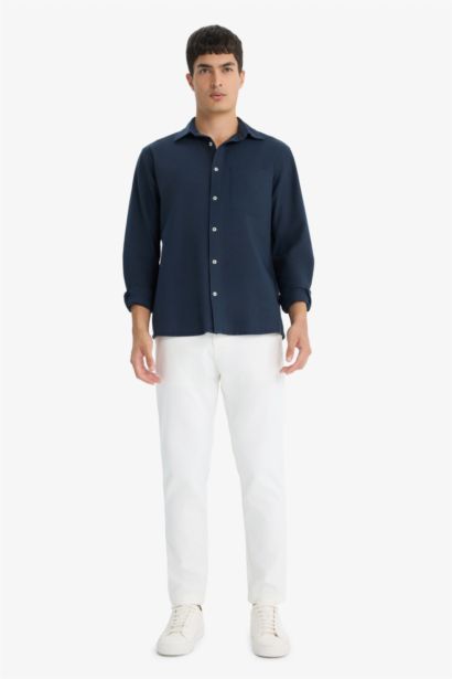 поло жаға мақта Ұзын жеңді көйлек