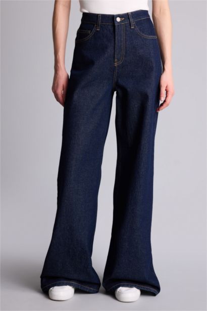 Wide Leg Denim Trousers