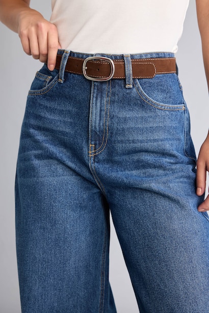 Wide Leg Orta Bel Jean