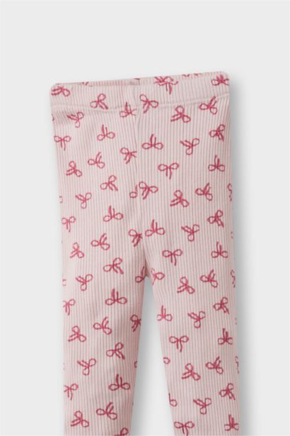 سروال ضيق بنات قصة عادية مضلع بساق مطاطي فلورال