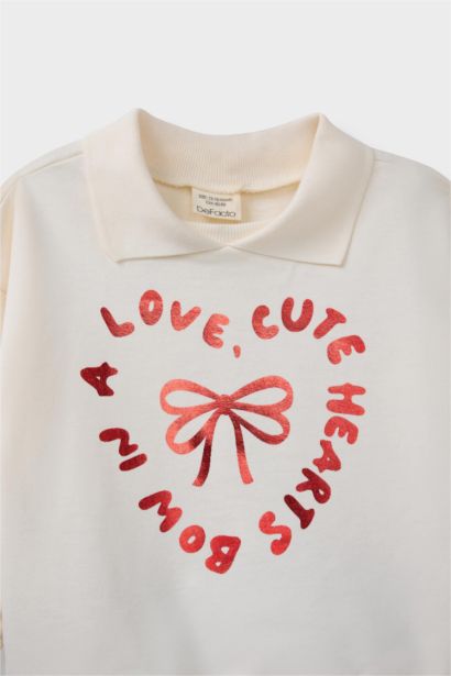 Baby Girl Printed Sweatshirt Sweatpants Soft Lining 2 Piece Set