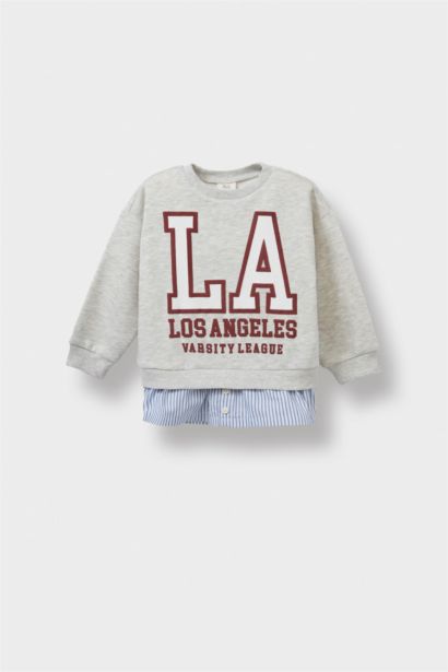 Sweatshirt imprimé à col rond pour bébé fille