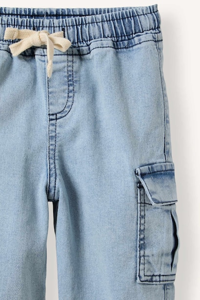 Jean jogger à taille élastique et poches cargo pour bébé garçon