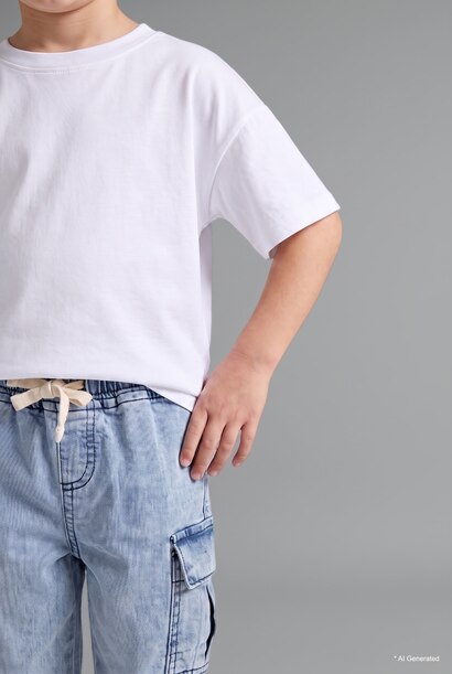 Baby Boy Elastic Waist Cargo Pocket Jogger Jeans