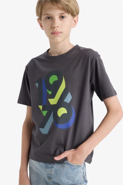 Boy Crew Neck Short Sleeve Printed T-Shirt