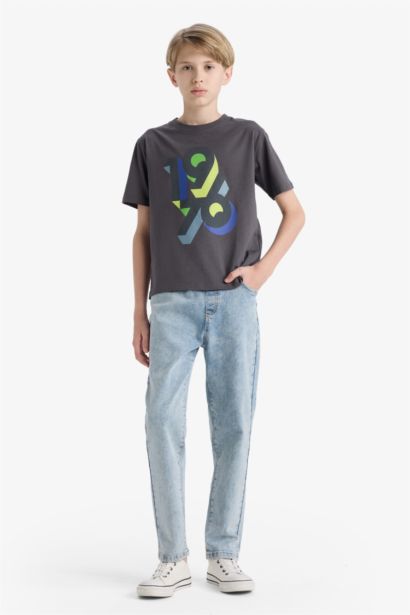 Boy Crew Neck Short Sleeve Printed T-Shirt