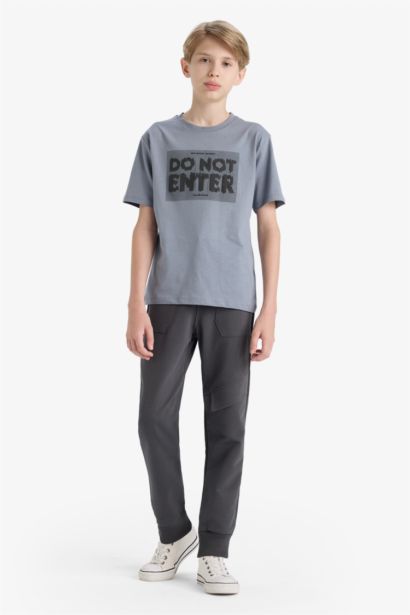 تيشيرت ولادي نص ردن مطبوع قصة عادية