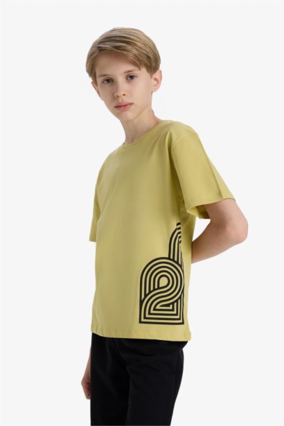 Boy Crew Neck Short Sleeve Printed T-Shirt