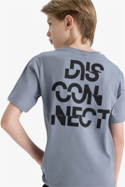 Boy Crew Neck Short Sleeve Back Printed T-Shirt