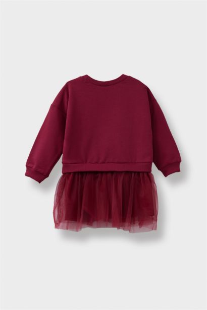 Baby Girl Printed Long Sleeve Tulle Dress