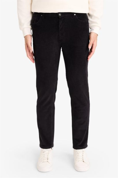 Regular Fıt Fitilli Kadife Pantolon