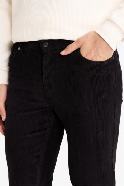 Regular Fıt Fitilli Kadife Pantolon
