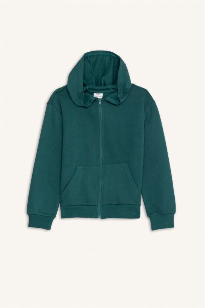 سترة قماش سميك قصة عادية بغطاء للرأس