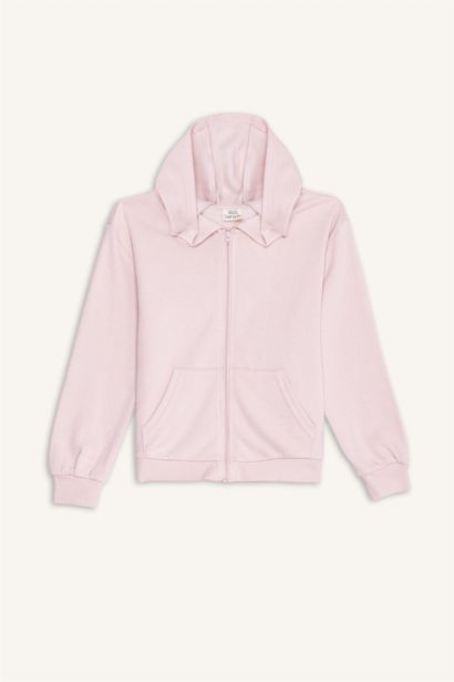 Girl Thick Fabric Zip-Up Hoodie