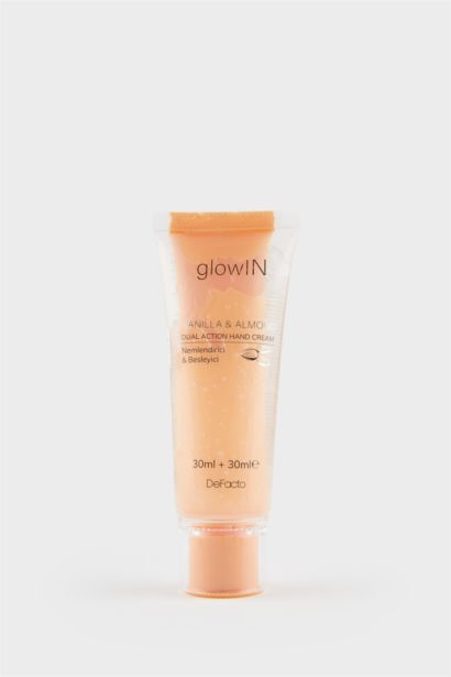 GlowIN Vanilya ve Badem Özlü Nemlendirici El Kremi – Çift Etkili Besleyici & Onarıcı Formül (75ml)