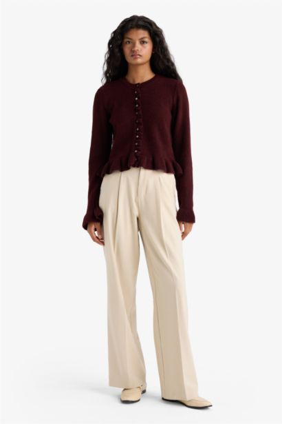 Regular Fıt Bisiklet Yaka Triko Hırka