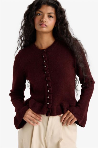 Regular Fıt Bisiklet Yaka Triko Hırka