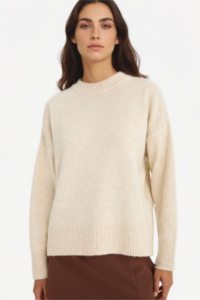 Oversize Fit Crew Neck Knitwear Pullover