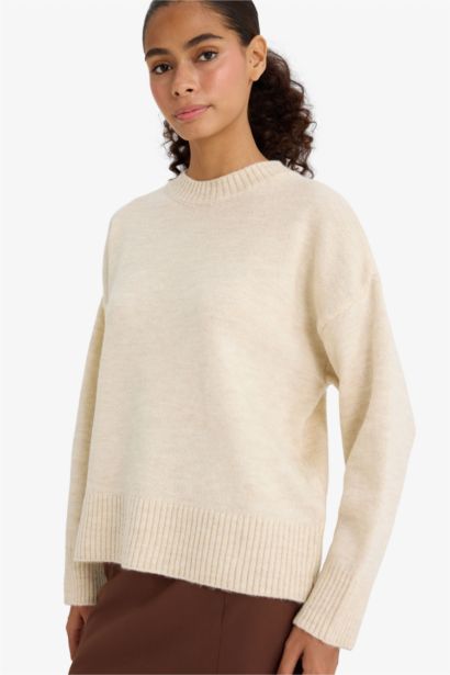 Oversize Fit Crew Neck Knitwear Pullover