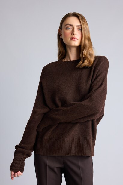 Düşük Omuz Oversize Triko