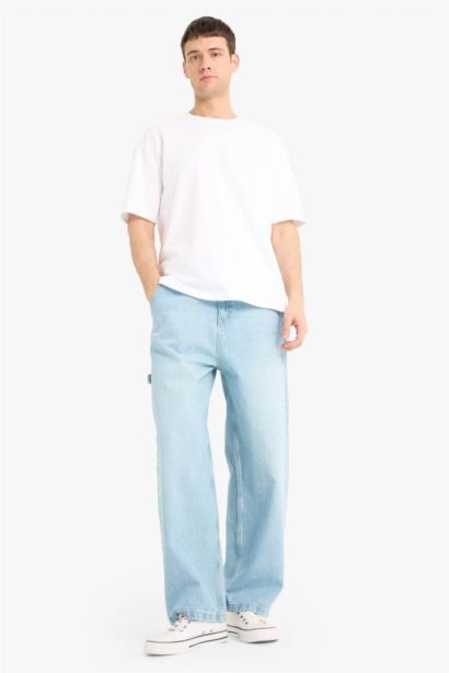 Wide Leg Denim Trousers