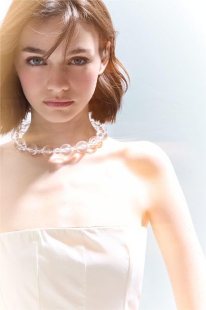 Coool Skater Fit Straplez Bengalin Mini Beyaz Elbise