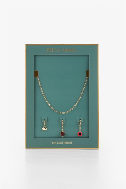 قلادة ذهبي نسائي على شكل قلب من Reis x DeFacto