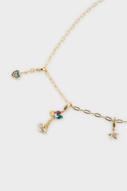 Reis x DeFacto Gold Plated Carnaval Charms 3 Piece Charm Gold Necklace