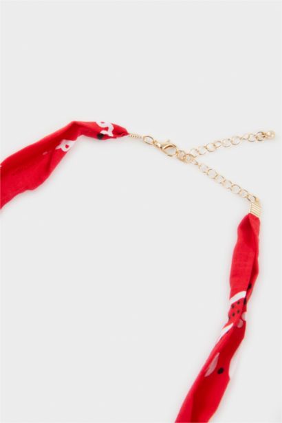 Woman 2 Piece Red and Gold Necklace