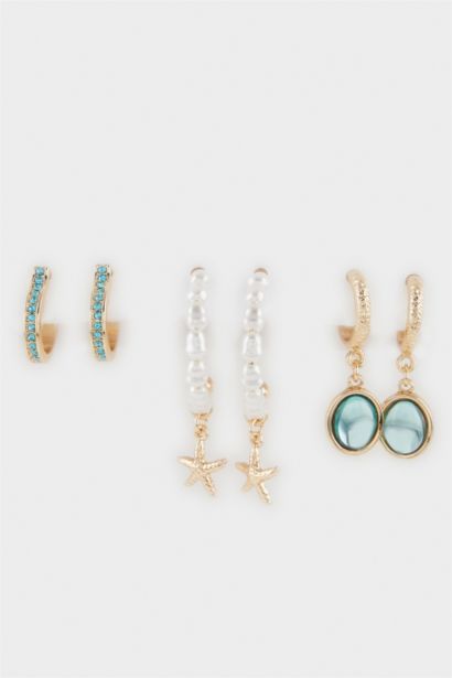 Lot de 3 Boucles d’oreilles à pierres vertes pour femme