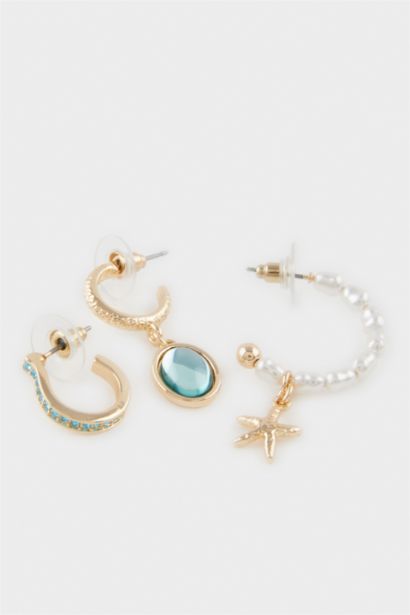 Lot de 3 Boucles d’oreilles à pierres vertes pour femme