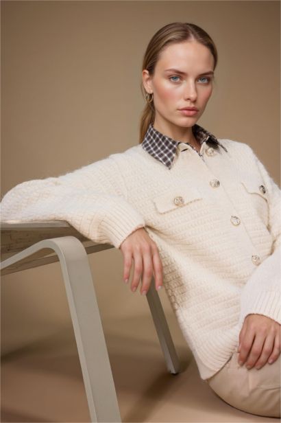 Regular Fit Crew Neck Knitwear Cardigan