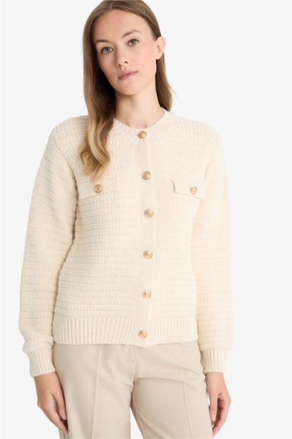 Regular Fit Crew Neck Knitwear Cardigan