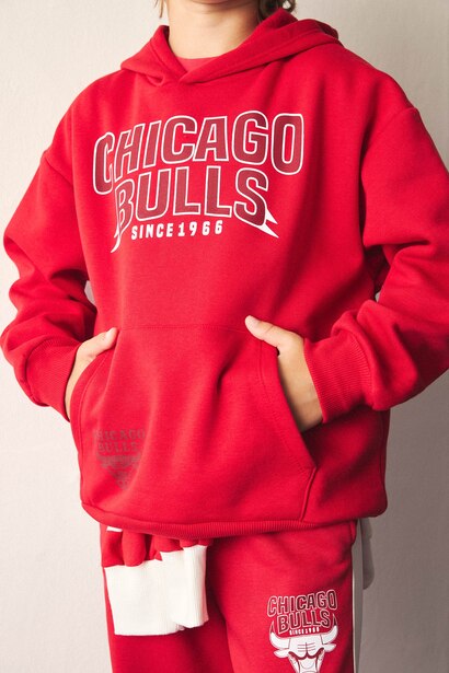 Regular Fit Chicago Bulls Licensed Hooded Sweatshirt