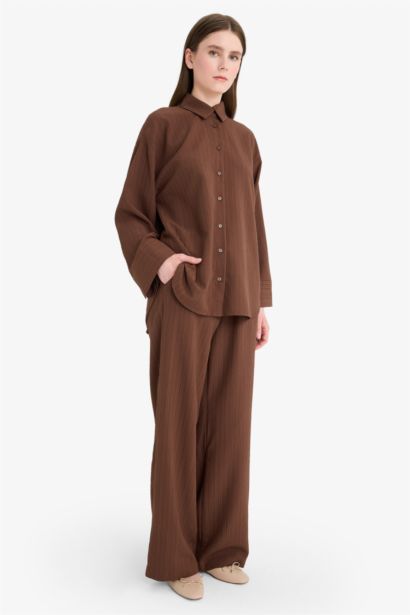 Relax Fit Gofre Textured Shirt Trousers 2 Piece Set