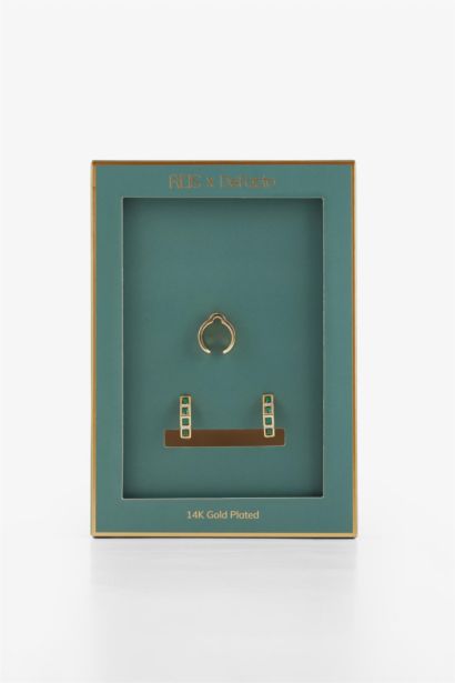 Lot de 2 Boucles d’oreilles en plaqué or 14K à pierres pour femme - Reis x DeFacto